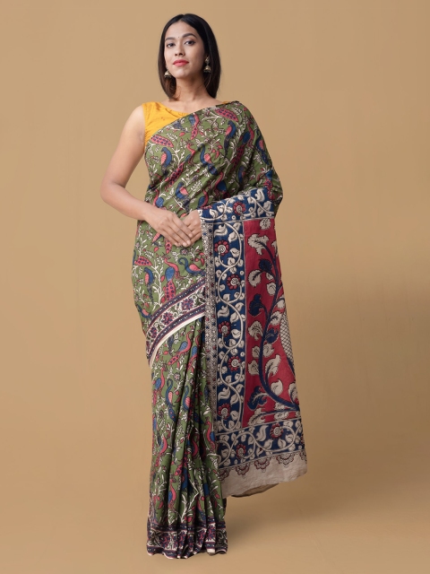 

Unnati Silks Green Printed Pure Cotton Saree