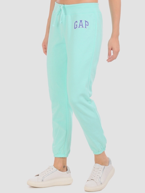 

GAP Women Aqua Blue Logo Fleece Joggers