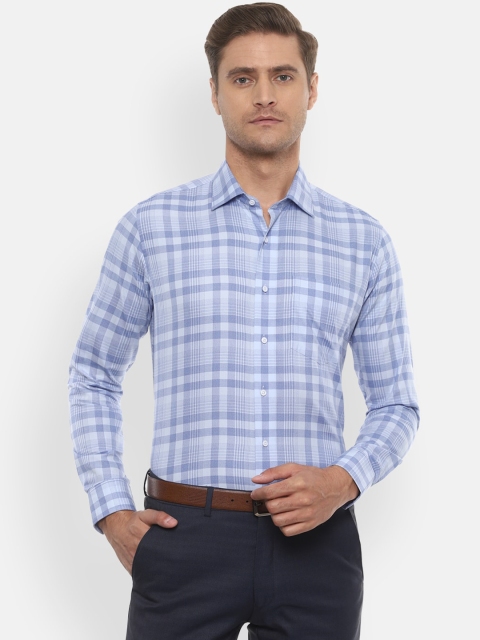 

Van Heusen Men Blue Slim Fit Checked Formal Shirt