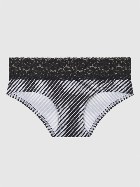 

La Senza Women Black & White Striped Remix Hipster Lace Thongs 11052615-4KL4