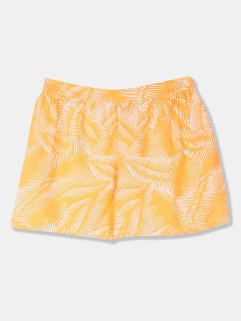 

GAP Girls Yellow & White Tropical Leaf Soft Shorts
