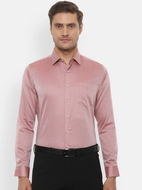 

Van Heusen Men Pink Slim Fit Self Design Formal Shirt