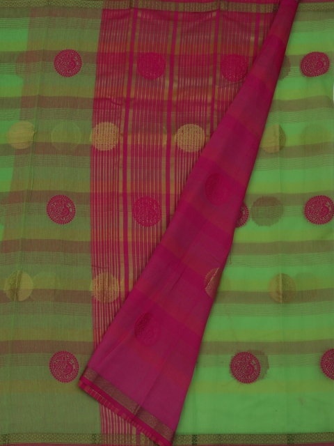 

Pothys Green & Pink Cotton Blend Woven Design Saree