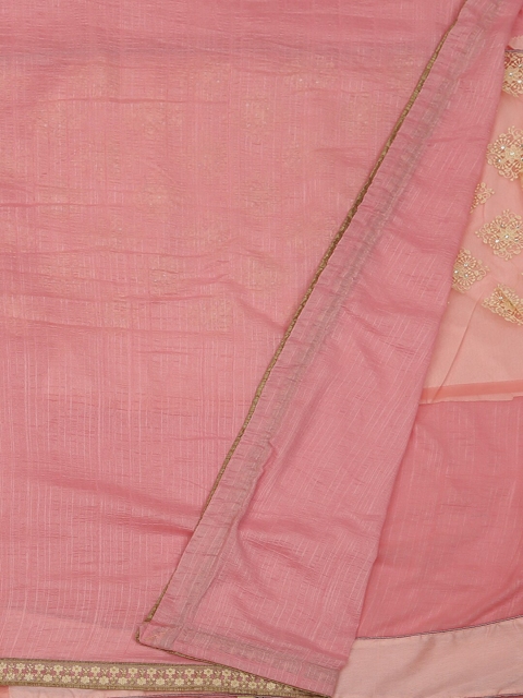 

Pothys Pink Solid Poly Georgette Saree