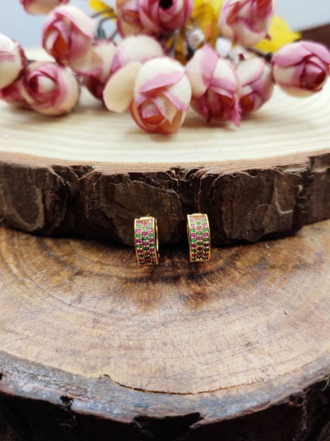 

Sia Art Jewellery Gold-Plated Cubic Zircon Circular Studs