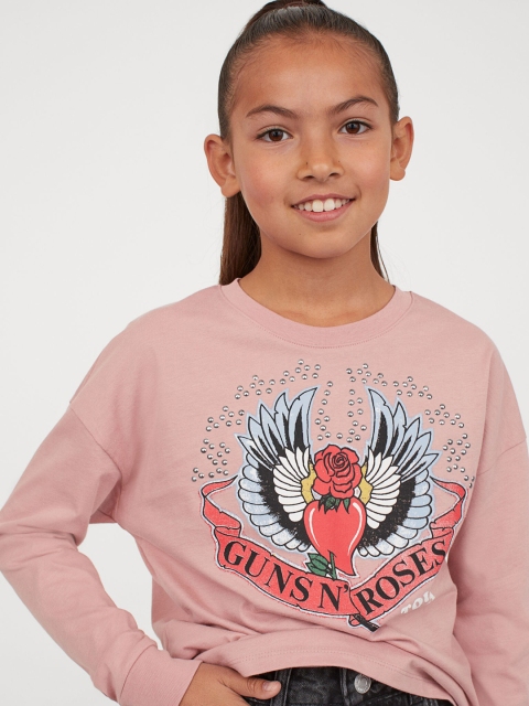 

H&M Girls Pink Printed Top