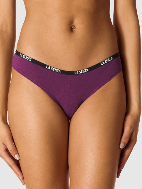 

La Senza Women Purple Solid Thongs 11151719-18P6