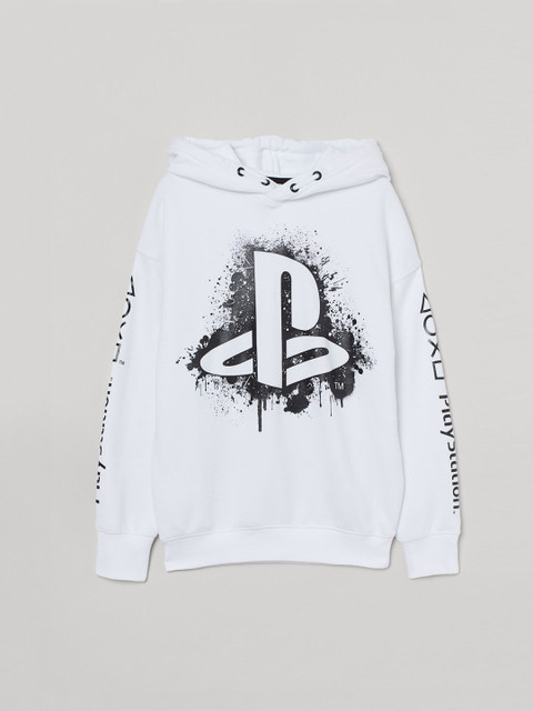 

H&M Boys White Printed Hoodie