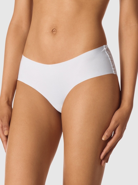 

La Senza Women White Solid Sexy No Show Bikini Briefs 11152313-94D3