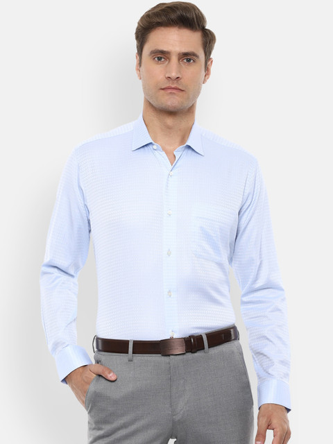 

Van Heusen Men Blue Regular Fit Self Design Formal Shirt