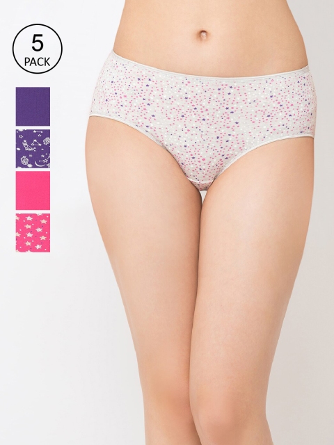 

Juliet Women Pack Of 5 Printed Hipster Briefs 060001600013663, Pink