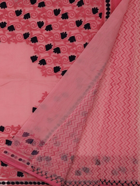 

Pothys Pink Embroidered Supernet Saree