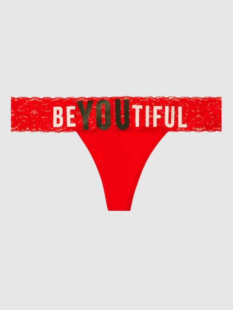 

La Senza Women Red Solid Remix Thongs 11059972-4GUP