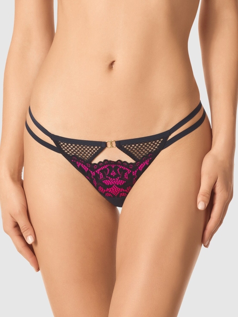 

La Senza Women Black & Pink Self-Design Sexy Diva Bikini Briefs 11149012-0UND
