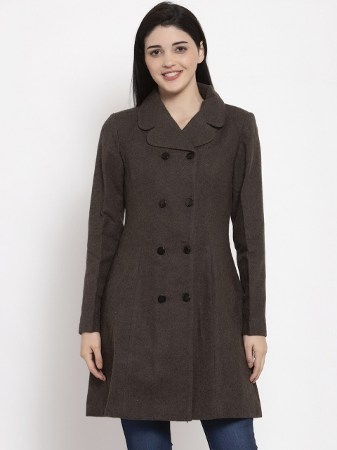 

Owncraft Women Brown Solid Fawn Wool Over Coat