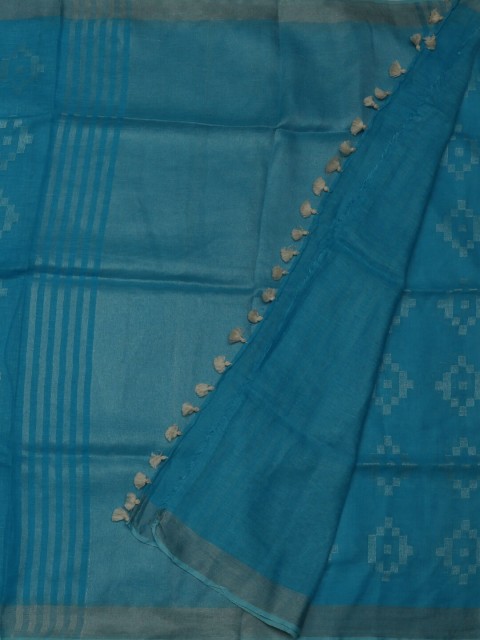 

Pothys Blue Woven Design Pure Linen Saree