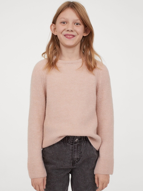 

H&M Women Pink Fine-Knit Wool-Blend Jumper