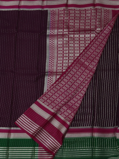 

Pothys Violet Colourblocked Pure Crepe Saree
