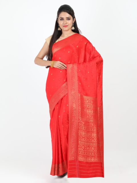 

SABOO COLLECTIONS Red Woven Design Banarasi Saree