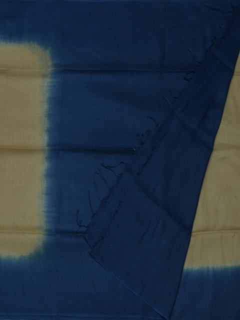

Pothys Blue & Beige Pure Linen Colourblocked Saree