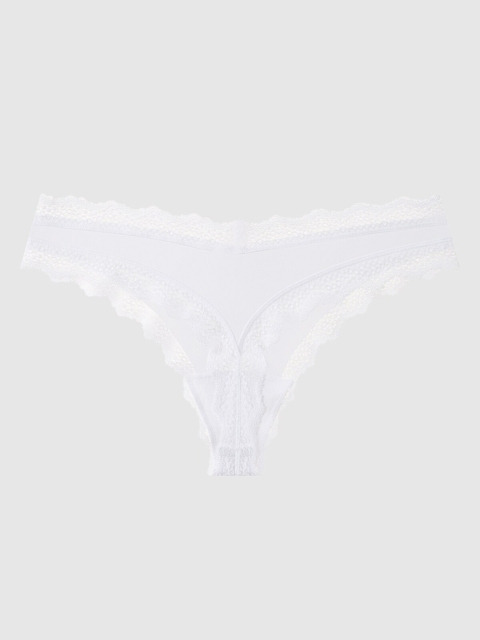 

La Senza Women White Solid Remix Ultrasoft Thongs 11136235-94D3