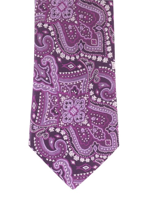 

The Tie Hub Purple & White Woven Design Broad Tie