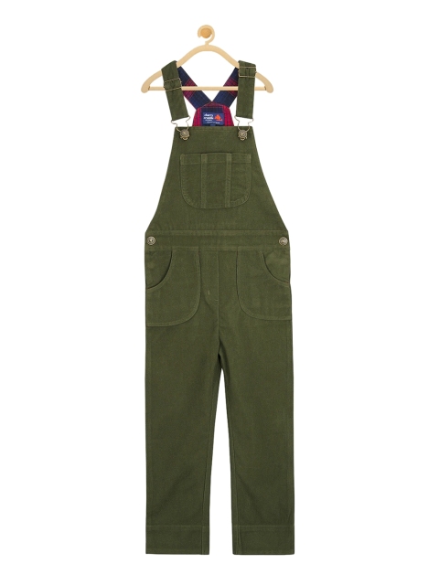 

Cherry Crumble Kids Green Solid Corduroy Dungarees