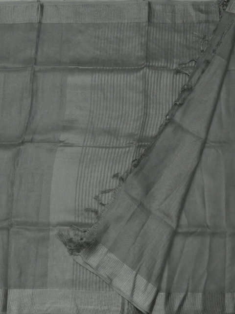 

Pothys Silver-Toned Woven Design Pure Linen Saree