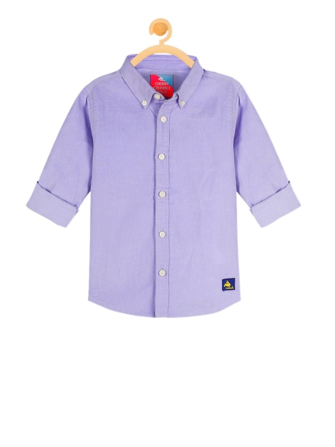 

Cherry Crumble Kids Purple Regular Fit Solid Casual Shirt