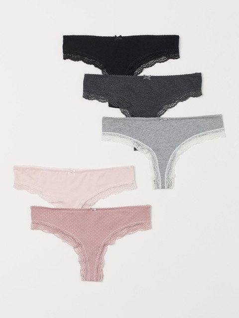

H&M 5-Pack Brazilian Briefs, Black