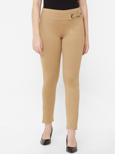 

Juliet Women Beige Solid Treggings