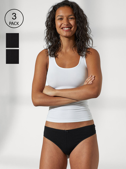 

H&M Women Black 3-Pack Lace Brazilian Briefs