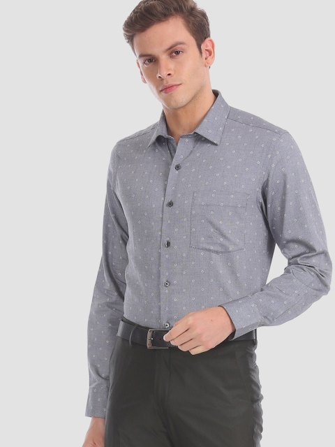 

Arrow Men Grey Regular Fit Self Design Formal Shirt