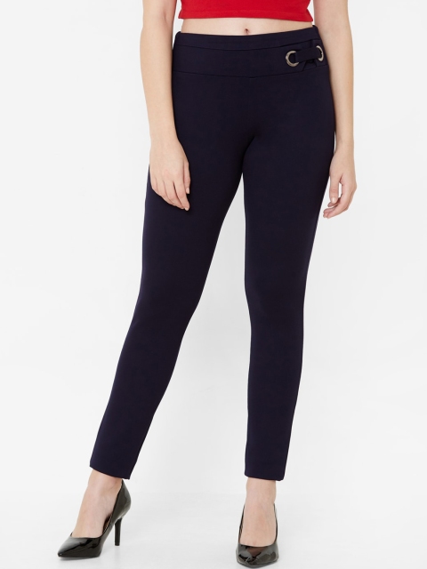 

Juliet Women Navy Blue Solid Slim Fit Cropped Jeggings
