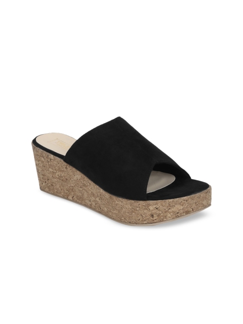 

Truffle Collection Women Black & Beige Solid Sandals
