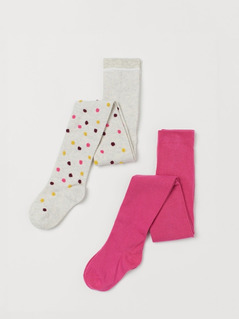

H&M Girls Grey & Pink 2-Pack Fine-Knit Stockings