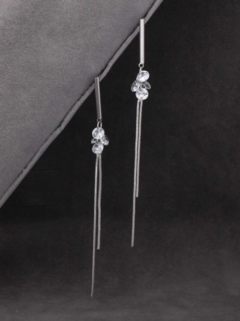 

Sia Art Jewellery Silver-Plated White Contemporary Drop Earrings