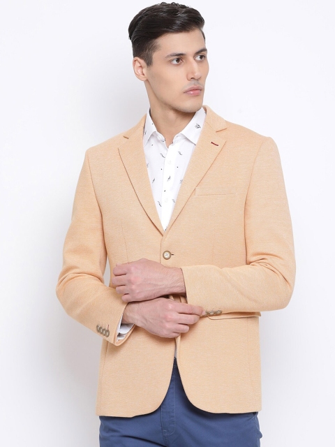 

Richlook Men Orange Solid Regular-Fit Single-Breasted Casual Blazer