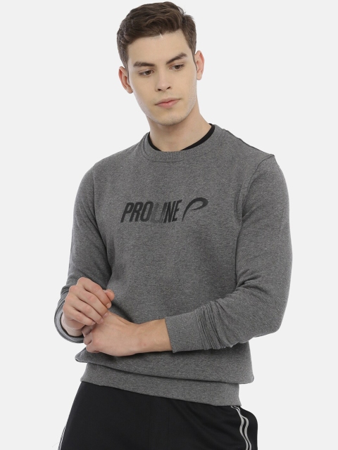 

Proline Active Men Grey Melange Printed Sweatshirt