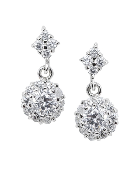 

Sia Art Jewellery Silver-Plated White Circular Drop Earrings