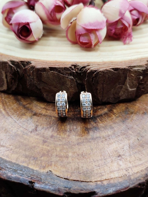 

Sia Art Jewellery Gold-Plated Cubic Zirconia Circular Studs