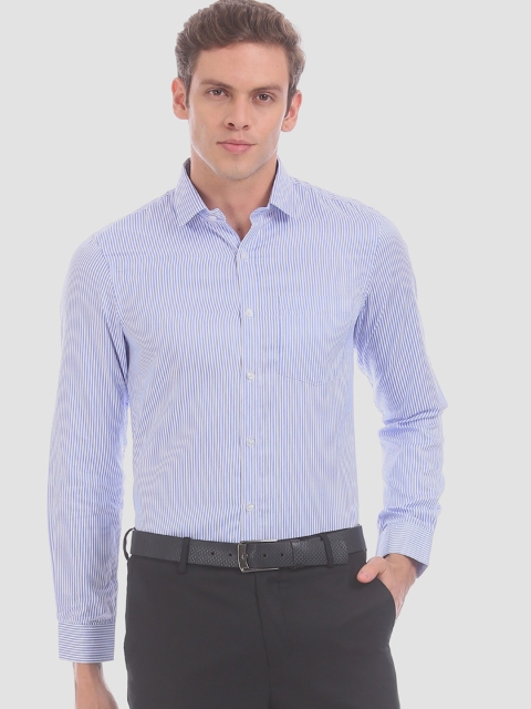 

Arrow Men Blue Regular Fit Striped Formal Shirt
