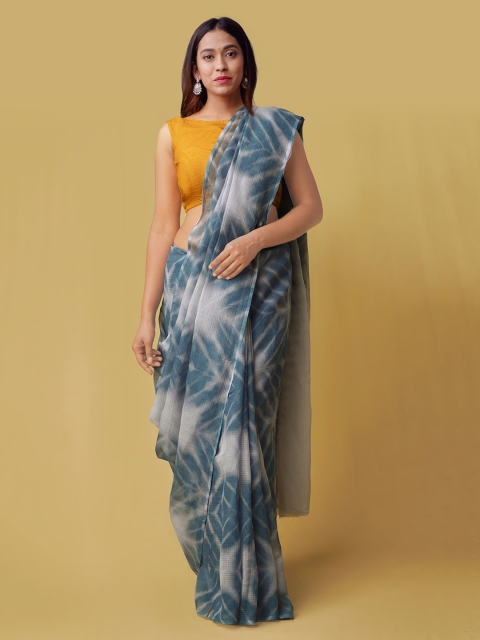 

Unnati Silks Blue Pure Cotton Printed Kota Saree