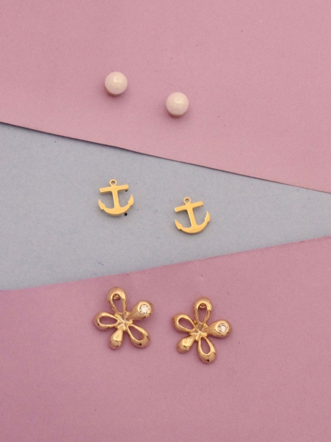 

Sia Art Jewellery Set of 3 Gold-Plated Studs