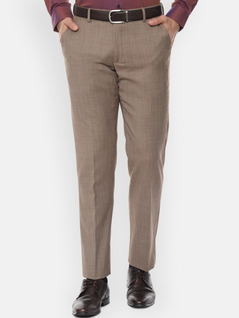 

Louis Philippe Men Beige Regular Fit Solid Formal Trousers