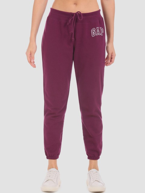 

GAP Women Plum Logo Fleece Joggers, Purple