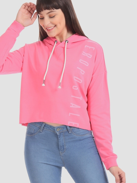 

Aeropostale Women Pink Solid Sweatshirt