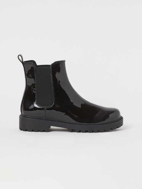 

H&M Women Black Lined Chelsea Boots