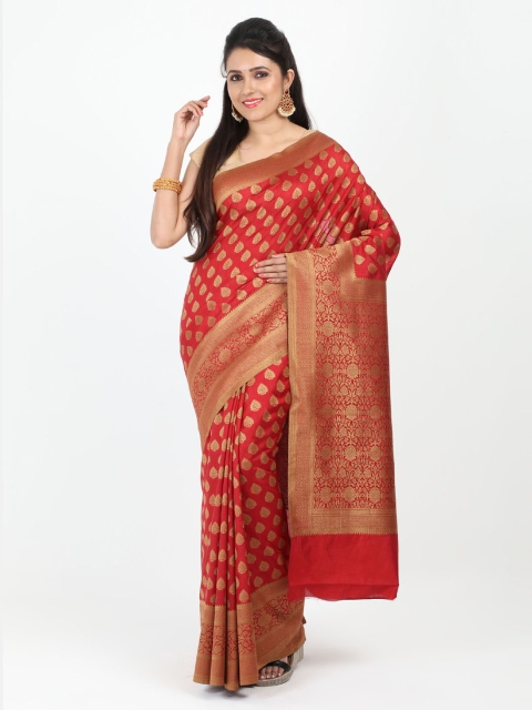 

SABOO COLLECTIONS Maroon Woven Design Banarasi Saree