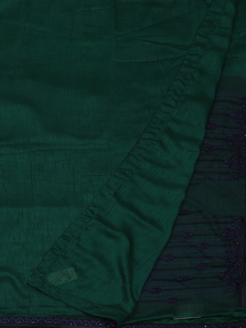 

Pothys Green Solid Poly Georgette Saree